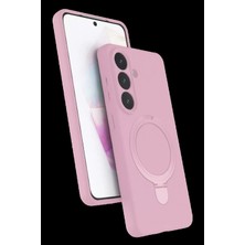 Pileli Store Pilelistore   Samsung Galaxy S26 Plus Regal Magsafe Standlı Kapak - Açık Pembe