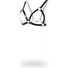bebekokusu Siyah Göğüs Harness Suni Deri O-Halkalı Bralet - BRF190