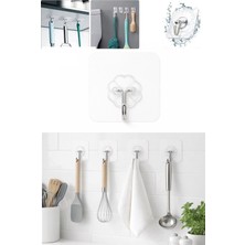 PremiumPort Şeffaf Kendinden Yapışkanlı Askı Mutfak ve Banyo Için - 1 Adet