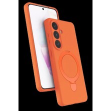 Pileli Store Pilelistore   Samsung Galaxy S26 Plus Regal Magsafe Standlı Kapak - Turuncu