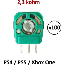100 Adet 2.3k Ps4 Ps5 Xbox One Analog Mikro Direnç Potans Yeşil
