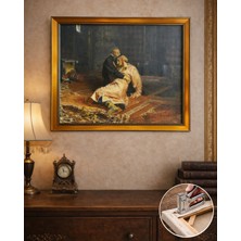 Ilya Repin Korkunç Ivan ve Oğlu Ivan (1885) Çerçeveli Klasik Vintage Duvar Tablo