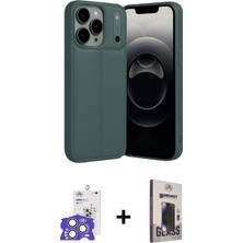 Masa Dostu Ieg™ iPhone 17 Pro Max Kılıf Doruk Klasik Özel Seri - Siyah Bilvis Hayalet Cam Ekran Koruyucu +