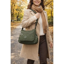 Newish Polo Kadın Krinkıl Ayarlanabilir Askılı Çok Cepli Çapraz Postacı Omuz Çantası-Büyük