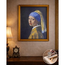 Johannes Vermeer (Inci Küpeli Kız 1665) Çerçeveli Klasik Vintage Duvar Tablo