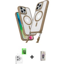 Masa Dostu Ieg™ iPhone 16 Pro Kılıf Atlas Doku Koleksiyonu - Siyah Bilvis 3D Cam Ekran Koruyucu + Beyaz Raz