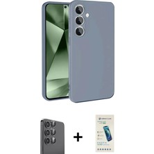 Masa Dostu Ieg™ Galaxy S24 Fe Kılıf Ahenk Serisi - Şeffaf Pasifik Cam Ekran Koruyucu + Siyah Raze Metal Ka