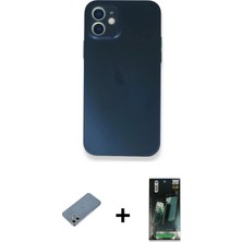 Masa Dostu Ieg™ iPhone 12 Mini Kılıf Yadigar Yansıma Serisi - Siyah 360 Mat Full Body Arka Koruyucu + Güm