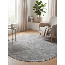 Rovigo Home Şönil, Premium,dokuma, Kaymaz Taban Iskandinav Yuvarlak Salon Halısı-Gri