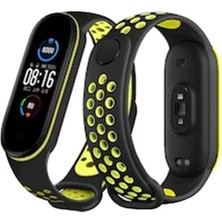 TeknoKapsül  Mi Band 4 Spor Delikli Kordon (Saat Değildir) - Siyah-Yeşil