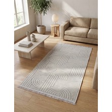 Eliana Home Şönil,dokuma, Kaymaz Taban Iskandinav  Salon Halısı-Krem