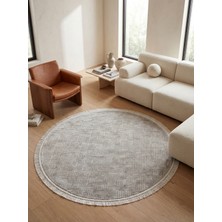 Rovigo Home Şönil, Premium,dokuma, Kaymaz Taban Iskandinav Yuvarlak Salon Halısı-Taş