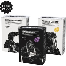 Noir Pit Coffee Co. Rwanda Karambi, Guatemala ve Colombia Supremo Kahve 3X250 G