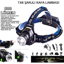 TeknoKapsül 800 Lümen Tx6 Şarjlı Zoomlu Kafa Feneri WT-120