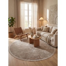 Rovigo Home Şönil,dokuma, Kaymaz Taban Iskandinav Yuvarlak Salon Halısı-Vizon