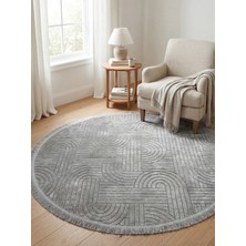 Rovigo Home Şönil,dokuma, Kaymaz Taban Iskandinav Yuvarlak Salon Halısı-Gri
