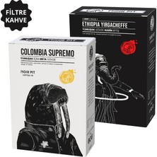 Noir Pit Coffee Co. Colombia Supremo ve Ethiopia Kahve 2X250 G