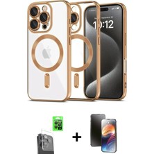 Masa Dostu Ieg™ iPhone 16 Pro Kılıf Nova Işık Özel Seri - Siyah 3D Antistatik Mat Seramik Nano Ekran Kor