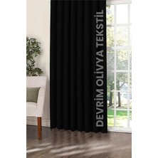 Taç Siyah Blackout Işık Geçirmez Kornişli Karartma Saten Perde Lüks Fon Perde Antrasit