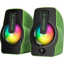Vice Avm Yeşil - Rgb Işıklı 1+1 Hoparlör Speakaer Set USB Kablo 2.0 Multimedya - 6W GO53/1395