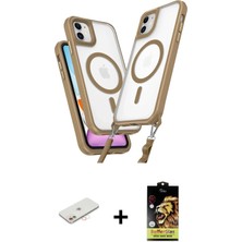 Masa Dostu Ieg™ iPhone 11 Kılıf Atlas Doku Koleksiyonu - Siyah Buffer Cam Ekran Koruyucu + Yeşil Renkli Ka