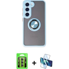 Masa Dostu Ieg™ Galaxy S23 Kılıf Yörünge Çizgi - Siyah 3D Antistatik Seramik Nano Ekran Koruyucu + Gri R