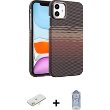 Masa Dostu Ieg™ iPhone 11 Kılıf Doruk Serisi - Siyah Joko Magic 5d Cam + Yeşil Renkli Kamera Lens Koruma C