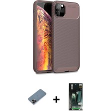 Masa Dostu Ieg™ iPhone 11 Pro Max Kılıf Eksen Form Prime - Siyah 360 Mat Full Body Arka Koruyucu + Siyah Me