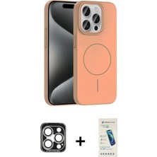 Masa Dostu Ieg™ iPhone 15 Pro Max Kılıf Siluet Doku Özel Seri - Şeffaf Pasifik Cam Ekran Koruyucu + Güm�
