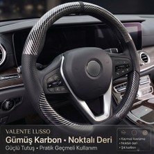 Valente Lusso Titanium Geçmeli Direksiyon Kılıfı Serisi Gümüş Karbon Detaylı - Fütüristik Kavrama (38-40CM Universal)