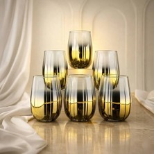 rova tr Botanica Serisi 6 Kişilik Özel Tasarım Cam Bardak Seti - Su Bardağı - 380 ml-Hediyelik