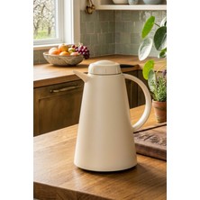 Herevin 161714-590 Plastik Termos Çay Termosu Su Termosu Sürahi 1,2 Litre Krem