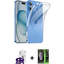 Masa Dostu Ieg™ iPhone 16 Kılıf Zirve Doku - Şeffaf 360 Full Body Arka Koruyucu + Siyah Bilvis Titan Kamer