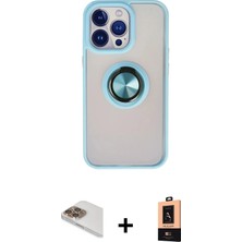 Masa Dostu Ieg™ iPhone 13 Pro Max Kılıf Yörünge Çizgi - Şeffaf Maxco Cam Ekran Koruyucu + Gold Pers Al�