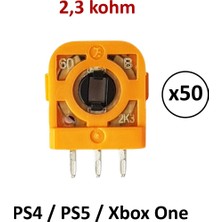 50 Adet 2.3k Ps4 Ps5 Xbox One Mikro Direnç Potans Micro Switch Turuncu