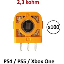 100 Adet 2.3k Ps4 Ps5 Xbox One Analog Mikro Direnç Potans Turuncu