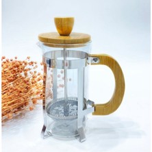 Runaway Ahşap Detaylı 350 ml Cam French Press Kahve Demleme Aracı