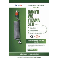 Plasyay Spiral Wc Hortum Matik Veranda Balkon Yıkama Kelepçe Rekorlu Yeni Ürün 1.5 Metre Set Gri