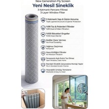 Yeni Nesil SİNEKLİK-100X240CM Rulo-Toz Polen Filtresi -3 Katmanlı Pencere Filtresi - Odera