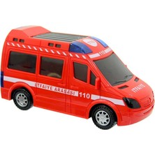 Farbu Oyuncak Işıklı Sesli Pilli Kırmızı Itfaiye Arabası 110