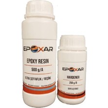 Epoxar Şeffaf Epoksi Reçine 0,75 kg 2:1 Profesyonel Set Takı Masa Hobi Için Yüksek Parlaklık