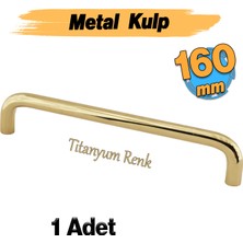 Badem10 Özen Metal (160 mm - 16 Cm) Titanyum Renk Mobilya Mutfak Çekmece Dolap Kapak Kulbu Kulpu Kulpları