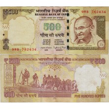Banknoting Hindistan 500 Rupi 2015 Mahatma Gandhi Tuz Yürüyüşü Temalı. Çok Temiz+