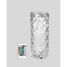 Fun And Market Buğz Kristal Rgb Led’li Kumandalı Masa ve Gece Lambası – Renkli Işık Modlarıyla Şık Dekoratif Aydınlatma - Buğz