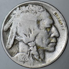 Banknoting Amerika 5 Cent 1928 D. Buffalo Nıckel.