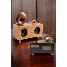 Fun And Market Buğz Bluetooth Hoparlör Ahşap Klasik Retro Gramofon Bluetooth Müzik Kutusu - Buğz
