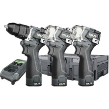 Voltz VZ16-3KIT 16.8V/2AH. Somun Sıkma/darbeli Vidalama/darbeli Matkap 3'lü Set