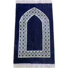 İhvan Online Mihrap Motifli Kadife Seccade Lacivert