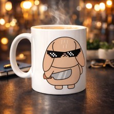 Fun And Market Buğz Cool Tavşan Tasarımlı Porselen Kupa Model 93 – Eğlenceli, Havalı ve Enerji Dolu Kahve Kupası