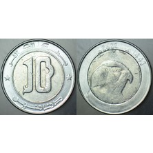 Banknoting Cezayir 10 Dinar 2022 Bimetal.